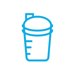 Icon of a shaker cup on blue background