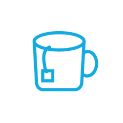 Icon of a tea cup with a tea bag