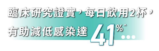 NUTREN OPTIMUM 佳膳益生 臨床研究重點圖片：每日飲用 2 杯有助減低感染達 41%，成人營養奶粉及免疫力支持資訊