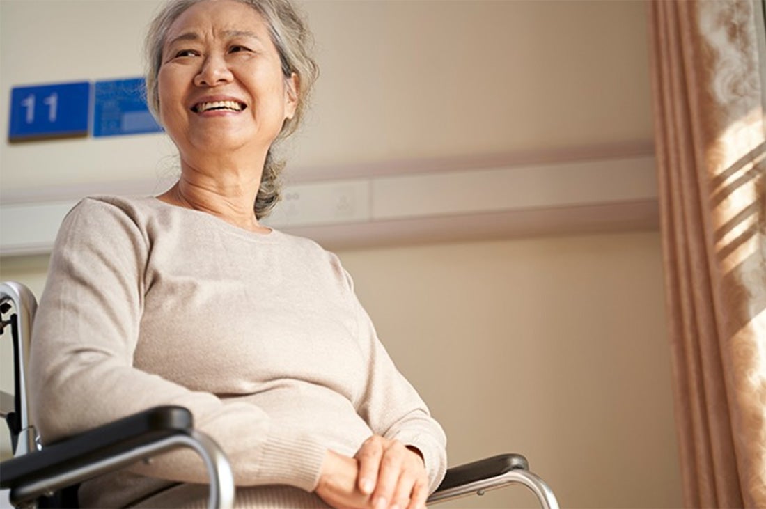 Elder woman in a wheelchair