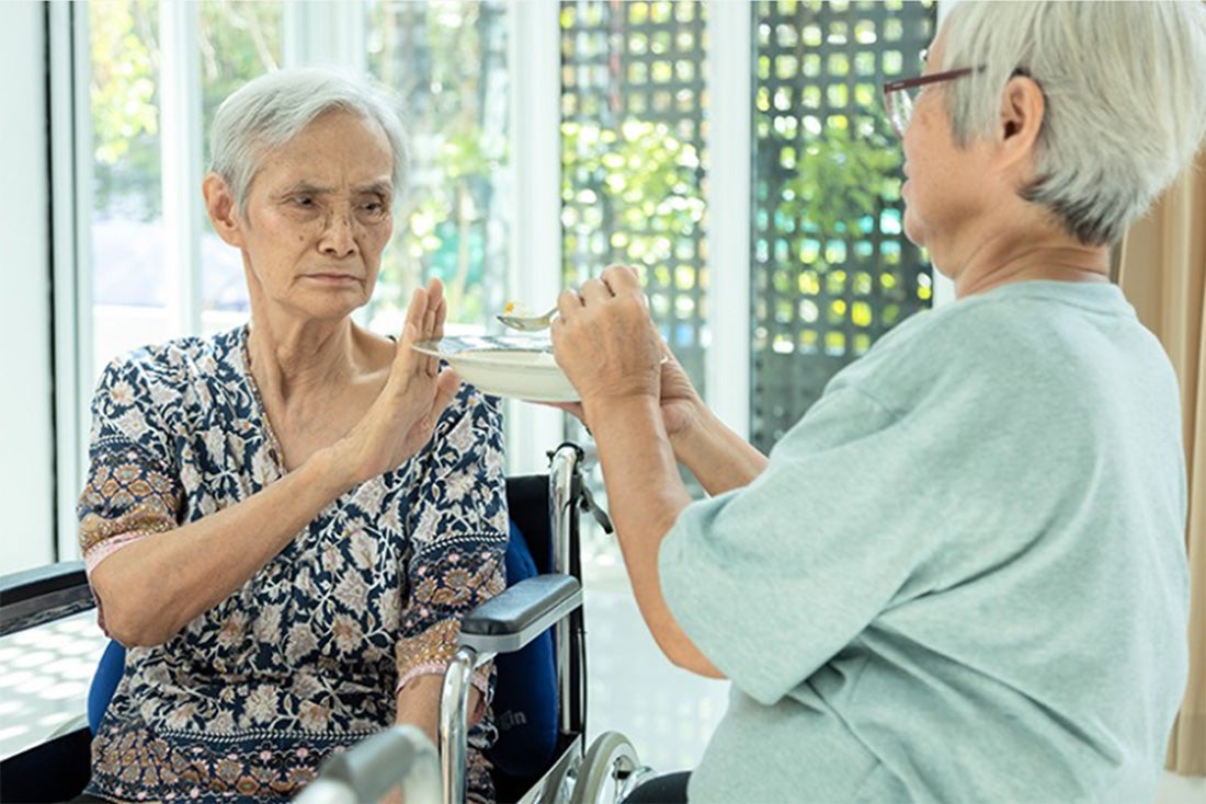 Elder woman not eating